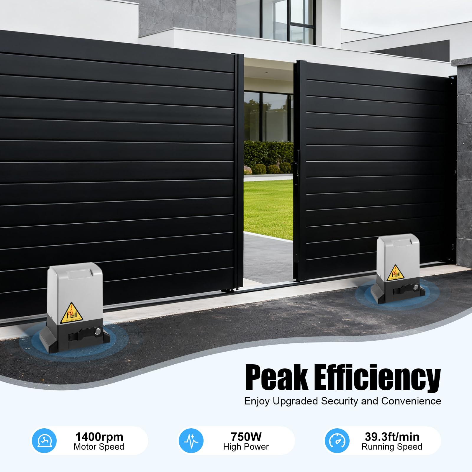 Motorizzazione Cancello Scorrevole 750W, Apriscatole Automatico Elettrico 1600Kg 12M, Motore A Cremagliera Con 2 Telecomandi, Chiusura Automatica 5/10/20S, Porta Villa Giardino 50M