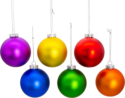 Miniatura 2 de Kurt Adler - Juego de adornos de bolas de cristal mate (3.150 in)