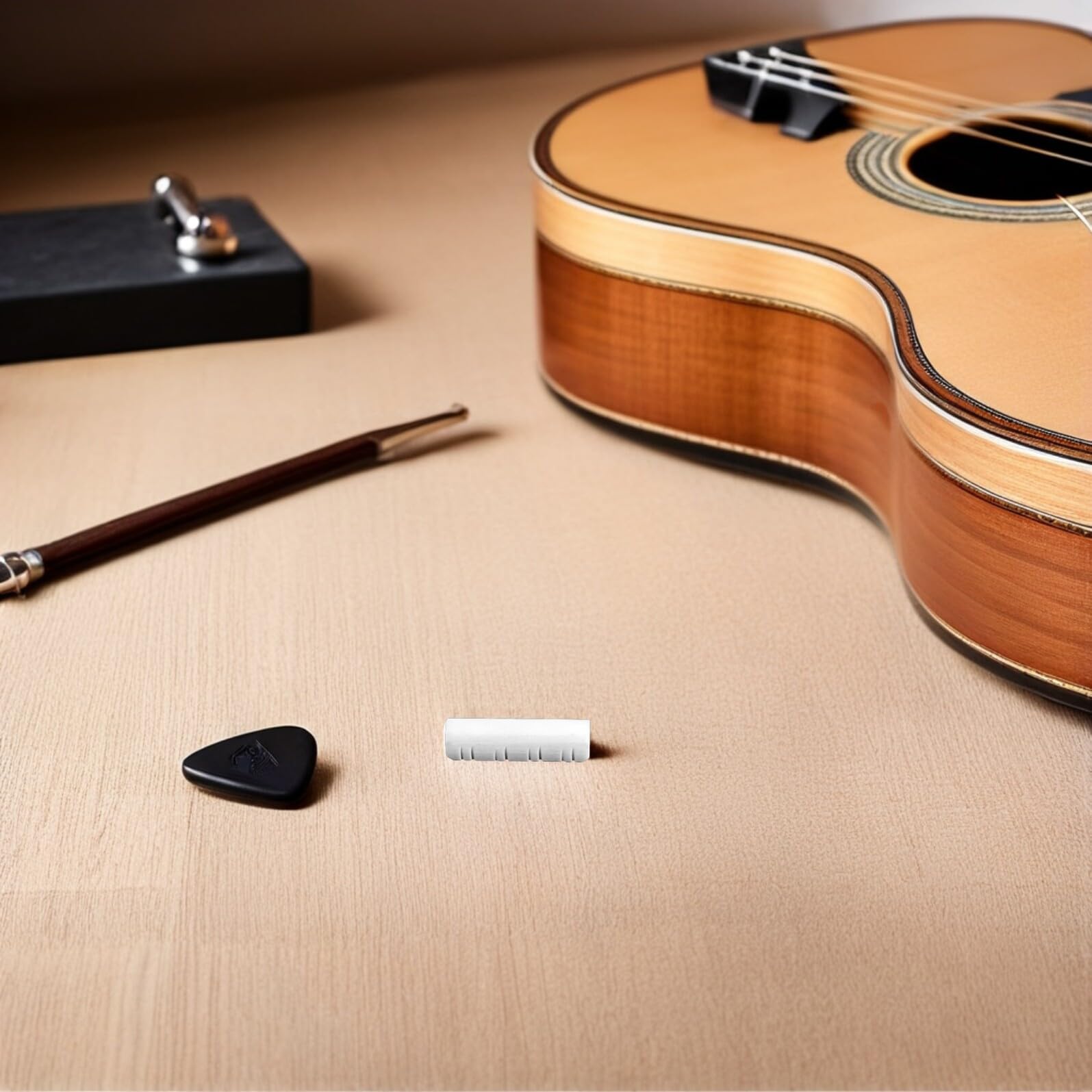 minkissy 8-saitiger Mandolinen Gitarrensattel aus Echtem Ochsenknochen Weiß Verbessert Spielbarkeit und Leicht Zuschneidbar Instrumentenzubehör für Musiker