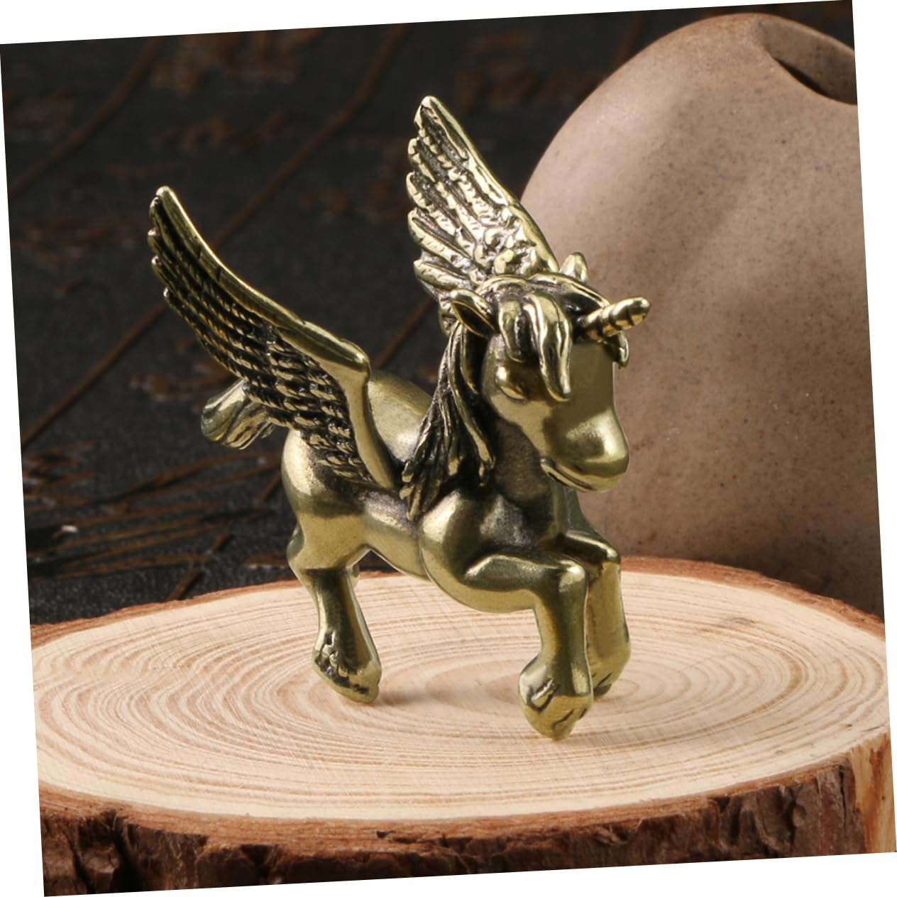IMIKEYA 4stücke Brass Statue Kreative Einhorn Skulptur Messing Für Schreibtisch-Dekoration Retro Design Langlebig Und Für Und Büro