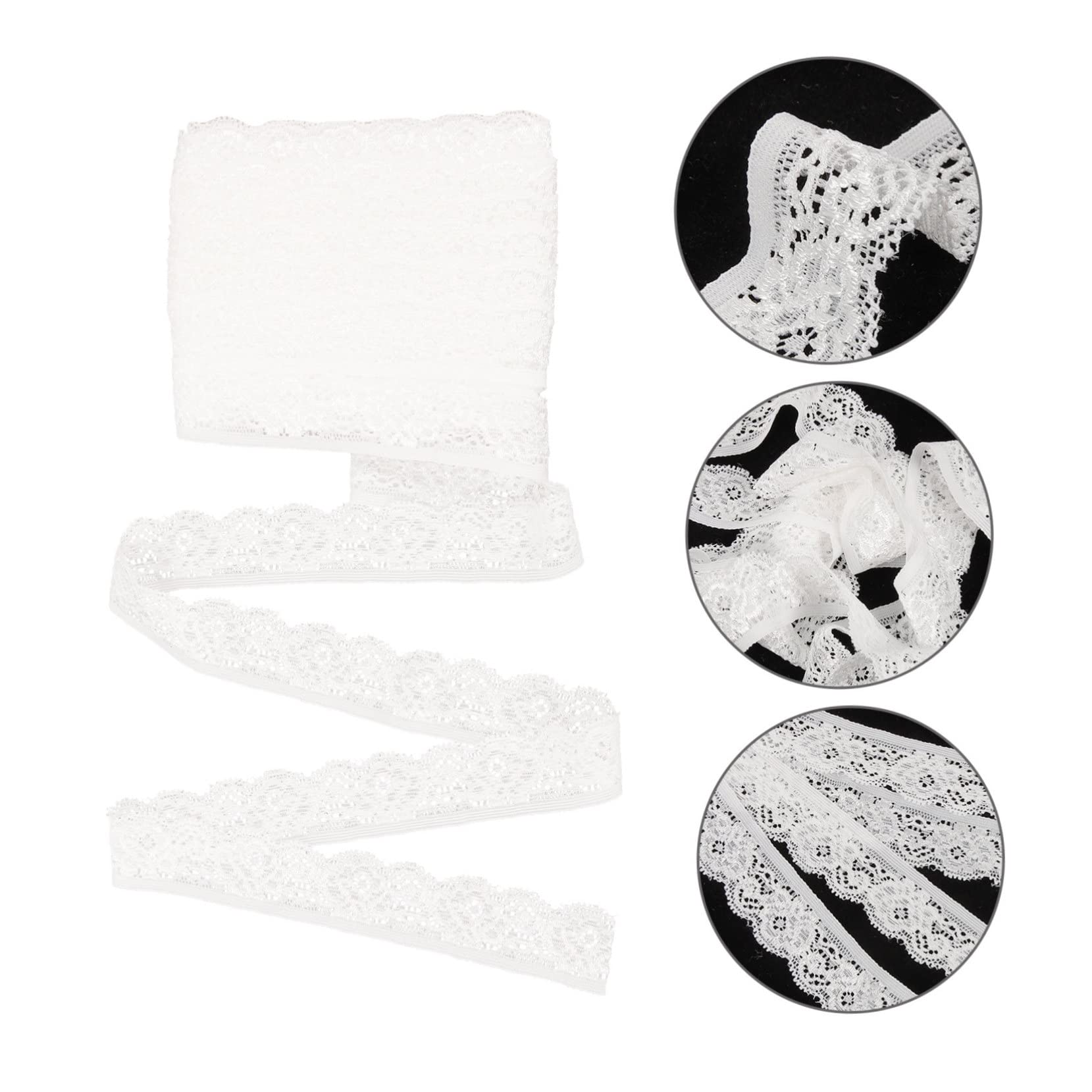 Operitacx 5stücke Spitzenband Elastische Blumenspitze Für Bekleidung Gardinen Und Tischdecken Naturweiß Für Kreative Bastelprojekte Und Modeschmuck