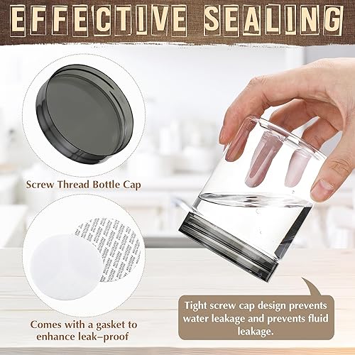 Miniatura 3 de Sliner 60 tarros de plástico de 8 onzas con tapas, recipientes de almacenamiento redondos transparentes a prueba de fugas, tarros de plástico vacíos