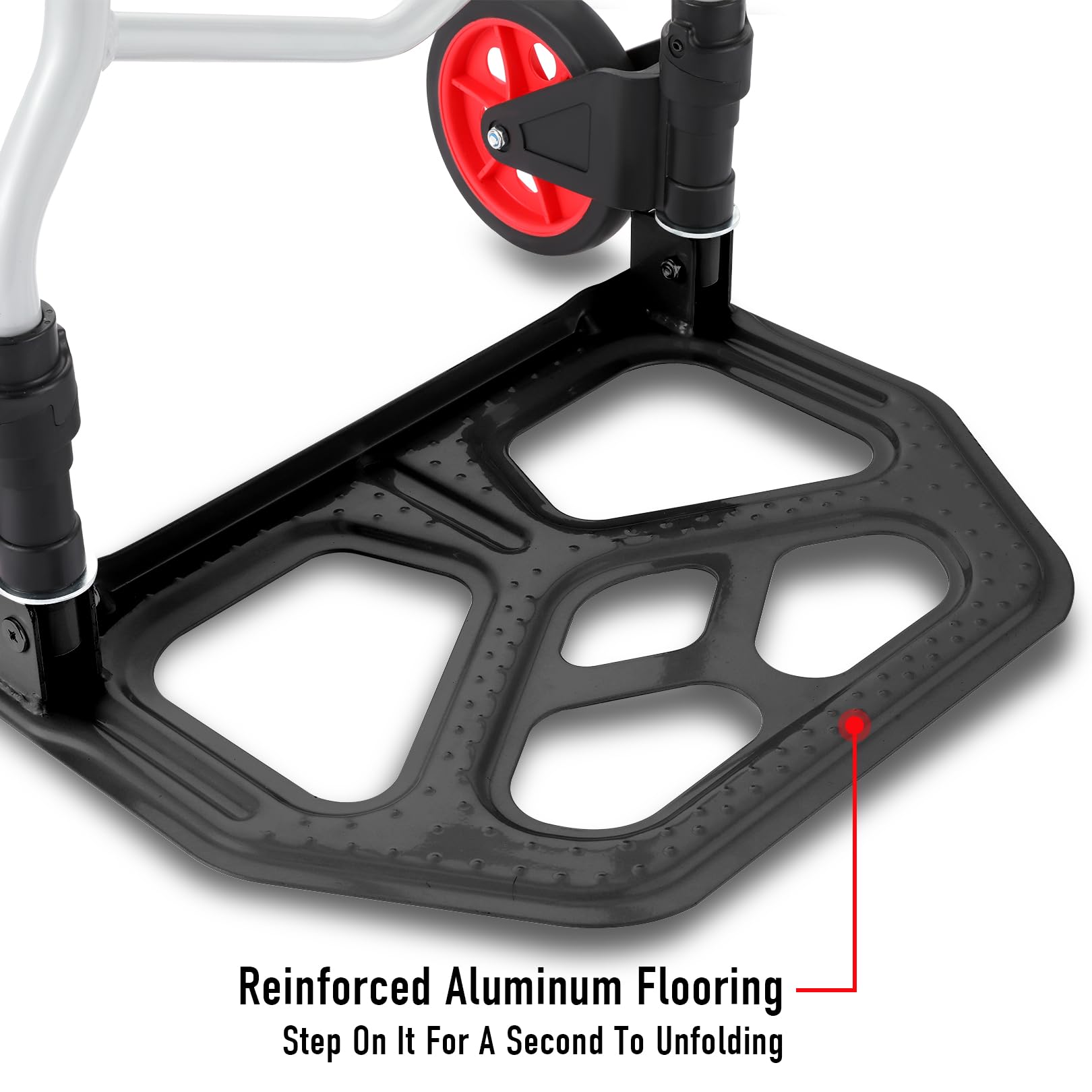 Carrello Pieghevole Portata 100kg, Carrello portapacchi in alluminio con Manico Allungabile, 2 Ruote e Cord con gancio per i viaggiatori, i traslochi, le attività domestiche