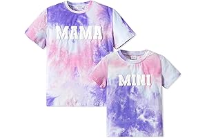 PATPAT Tie Dye Matching T-Shirts for Mom and Daughter