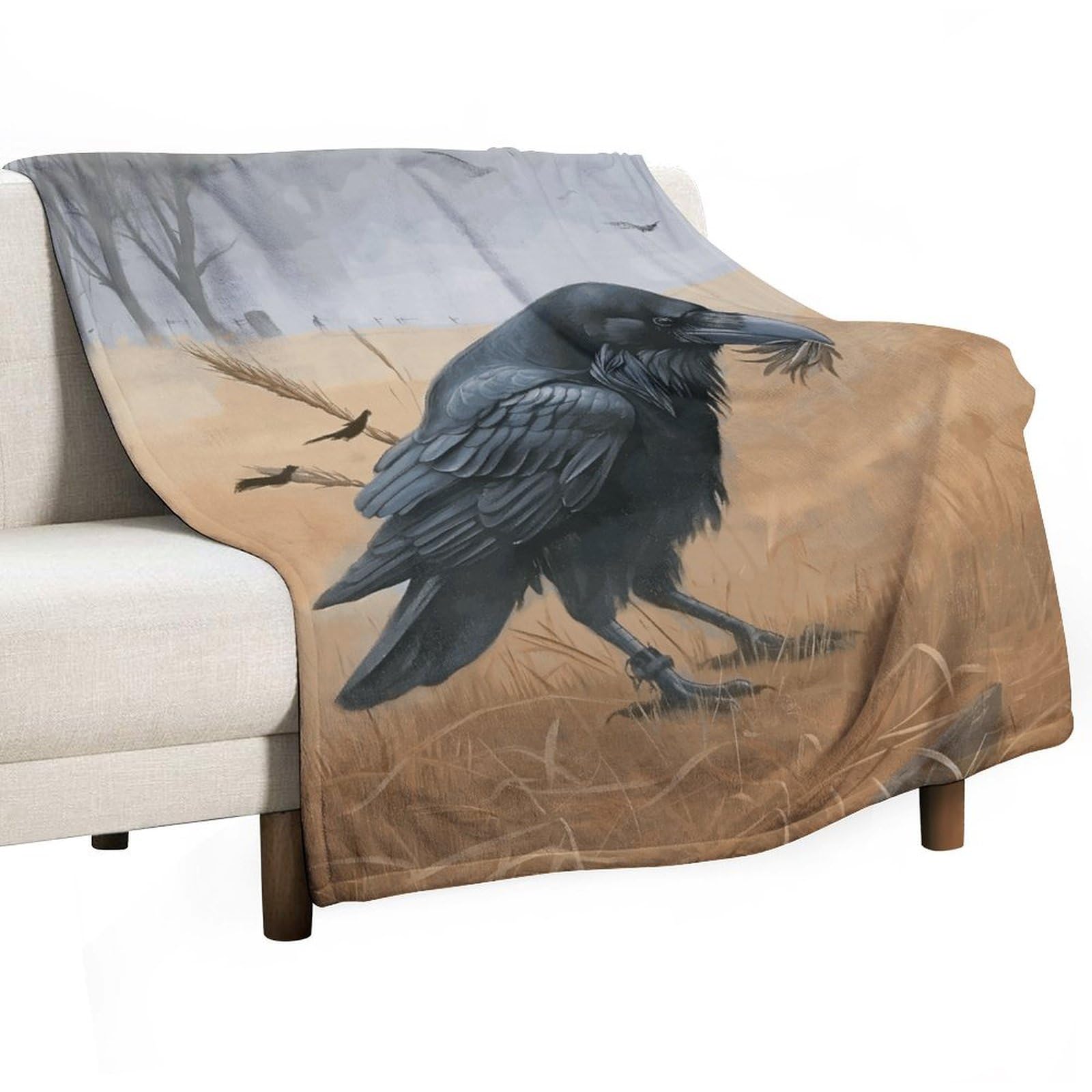 Black Crow Boots Fantasy Throw Blankets Blanket Premium Super Soft Cozy Warm Bed Blanket Couch Decorative Throw Blankets