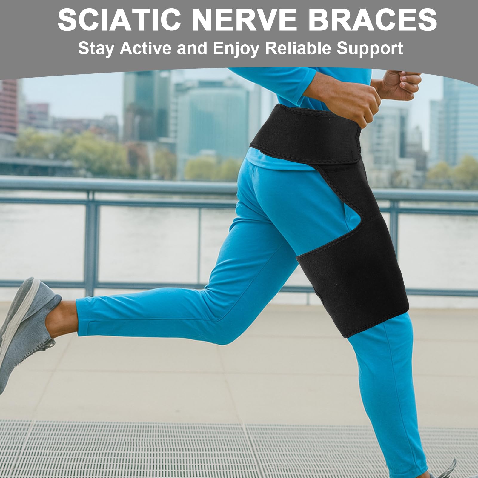 Verstellbare Hüftbandage zur Stützung und Linderung von Hüftschmerzen | Oberschenkel Kompressionsbandage, Hüftorthese für Arthritis, Bursitis, Piriformis und Ischias Schmerzen