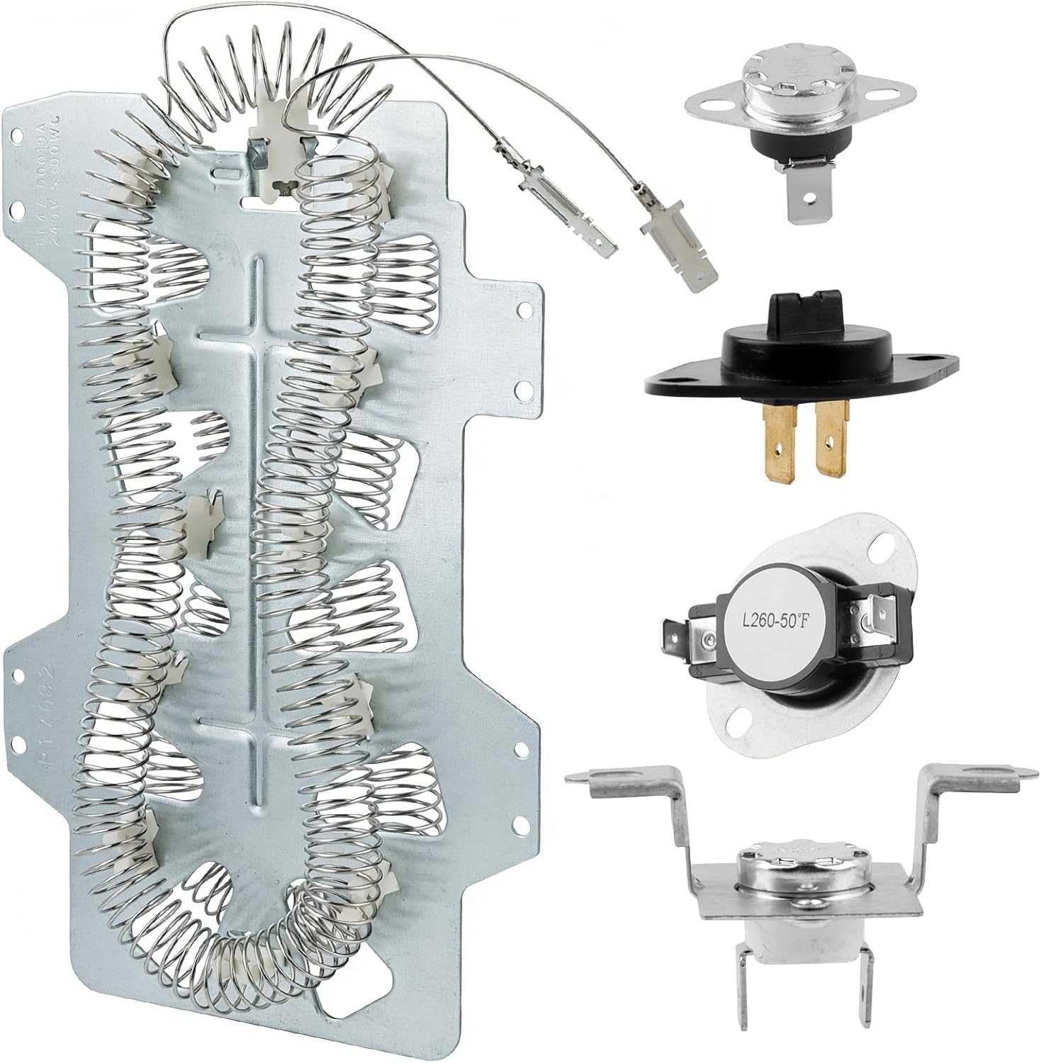 DC47-00019A Dryer Heating Element Kit for Samsung Dryer – Includes DC96-00887A DC47-00016A DC47-00018A DC32-00007A – Fix No Heat – Fits DV42H5000EW DV45H7000EW and More