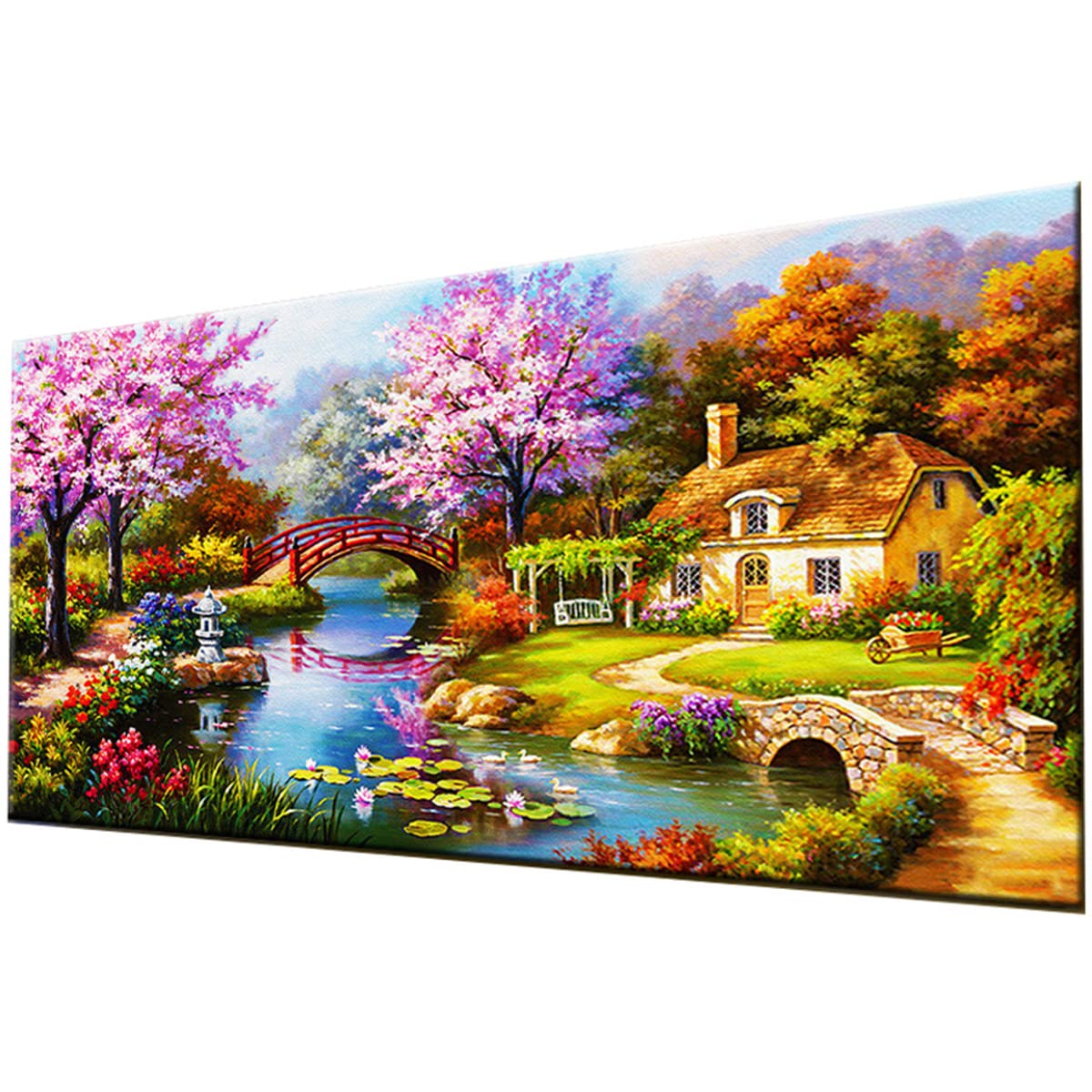 Instarry 5D Diamond Painting Peinture Diamant Paysage Idyllique Decoration Murale Salon Moderne 120x60 cm