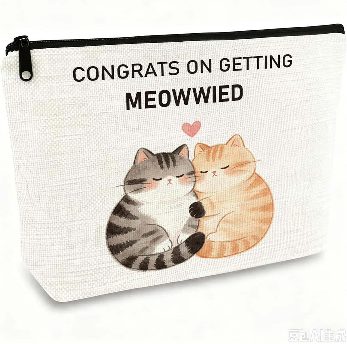 Cute Meowwied Makeup Bags for Bride Wedding Shower Party Gifts for Couple