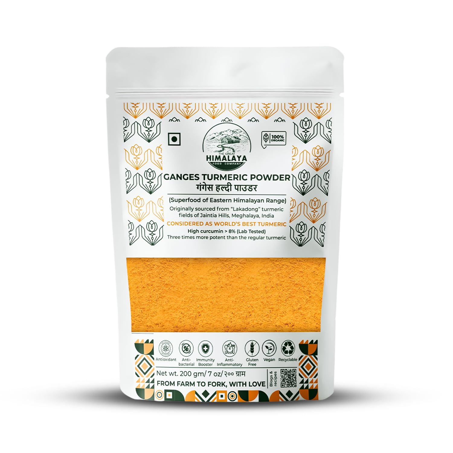 Himalaya Great Ganges Lakadong Organic Haldi Turmeric Powder(200Gm)Rich In Curcumin 8.61% Lab Tested Sourced From Jaintia Hills,Lakadong,Meghalaya For Cooking&Skin Brightening (B0CTKN4QZM) Amazon Price History, Amazon Price Tracker
