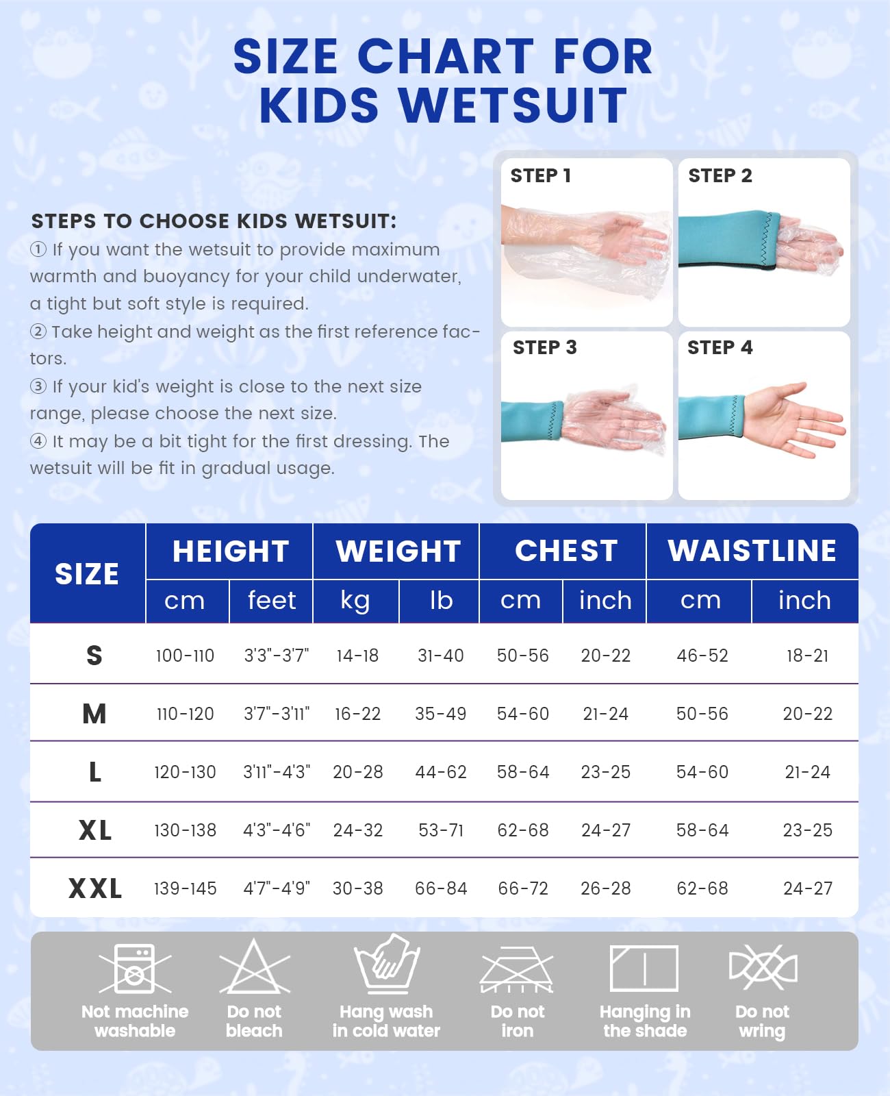 Gogokids Combinaisons Humides pour Enfants, Maillot de Bain pour Filles Combinaisons de Plongée Thermique Une Pièce 2.5mm Néoprène Vêtements Anti-UV