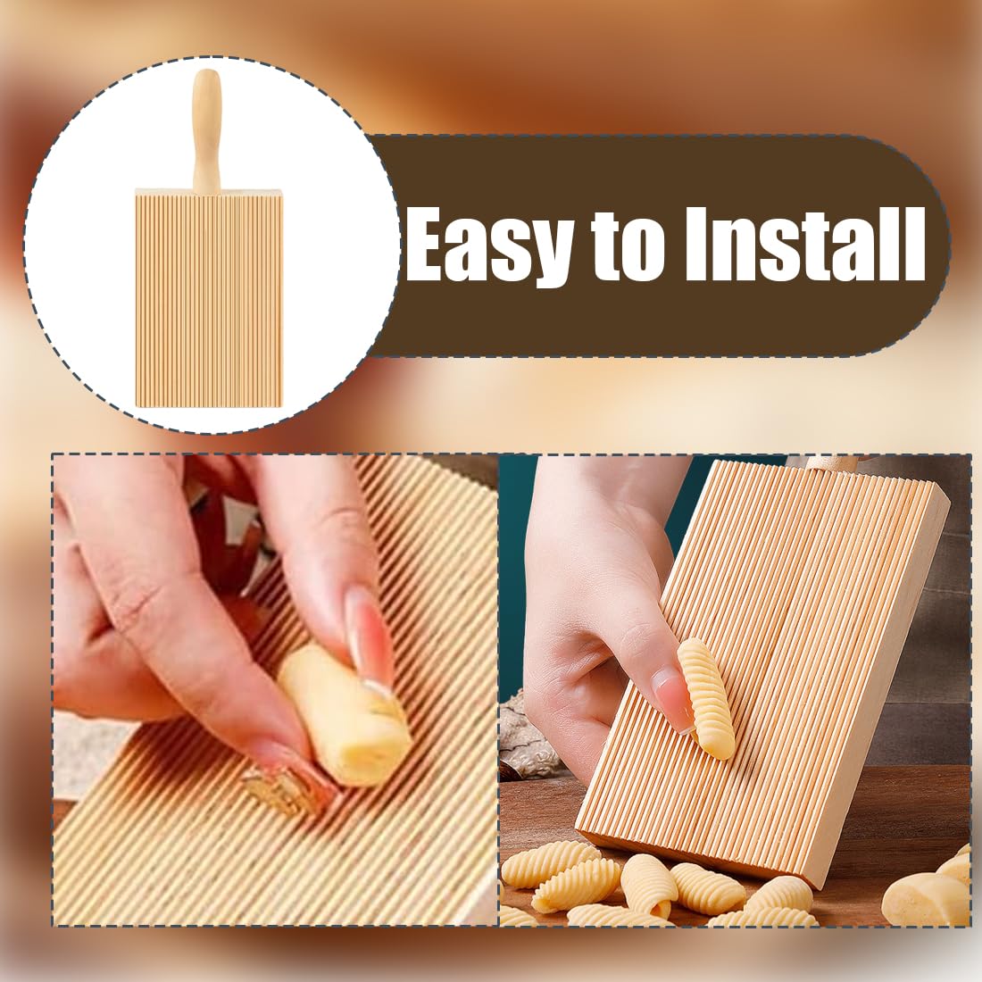 Macchina per pasta a mano in legno, utensile per preparare pasta in casa