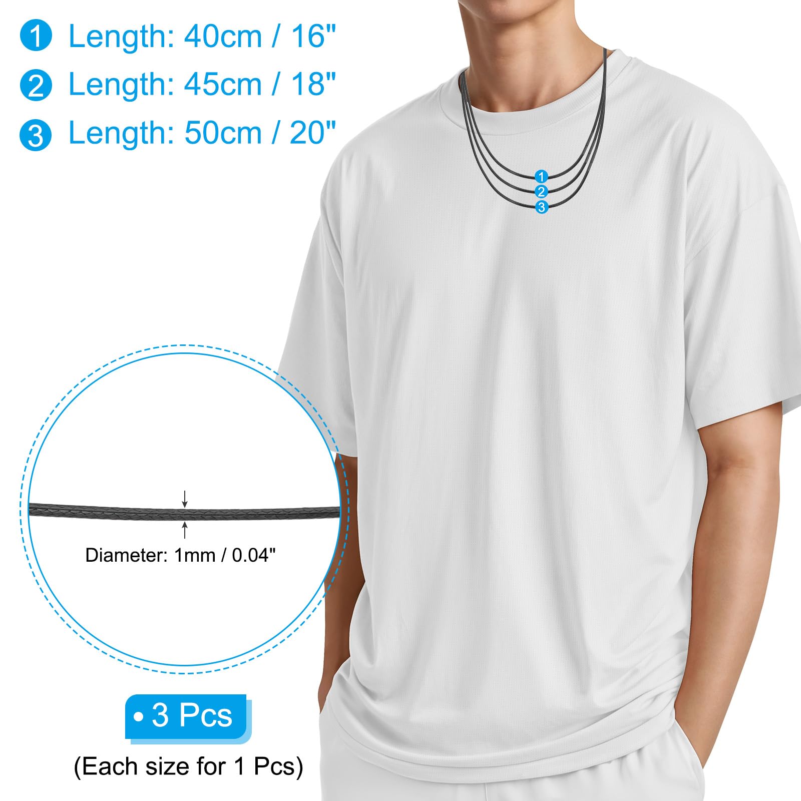 PATIKIL 16"/18"/20" Leather Necklace Cord - Image 2