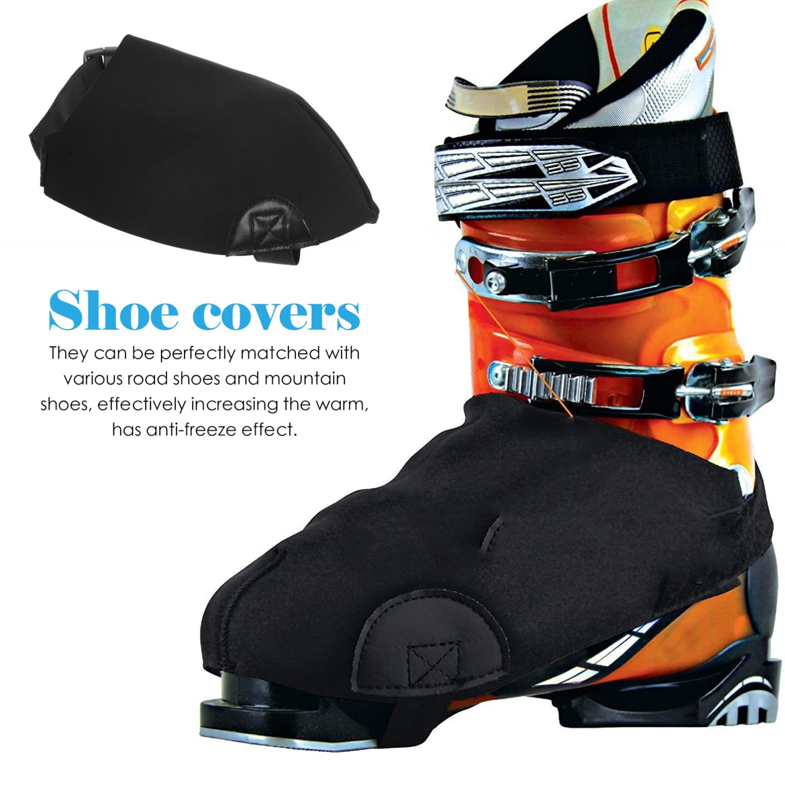 5pares Cubiertas De Calzado Impermeables y Anticongelantes para Esquí Polainas Resistentes Al Viento y Duraderas Protector De Zapatos para Actividades Al Aire
