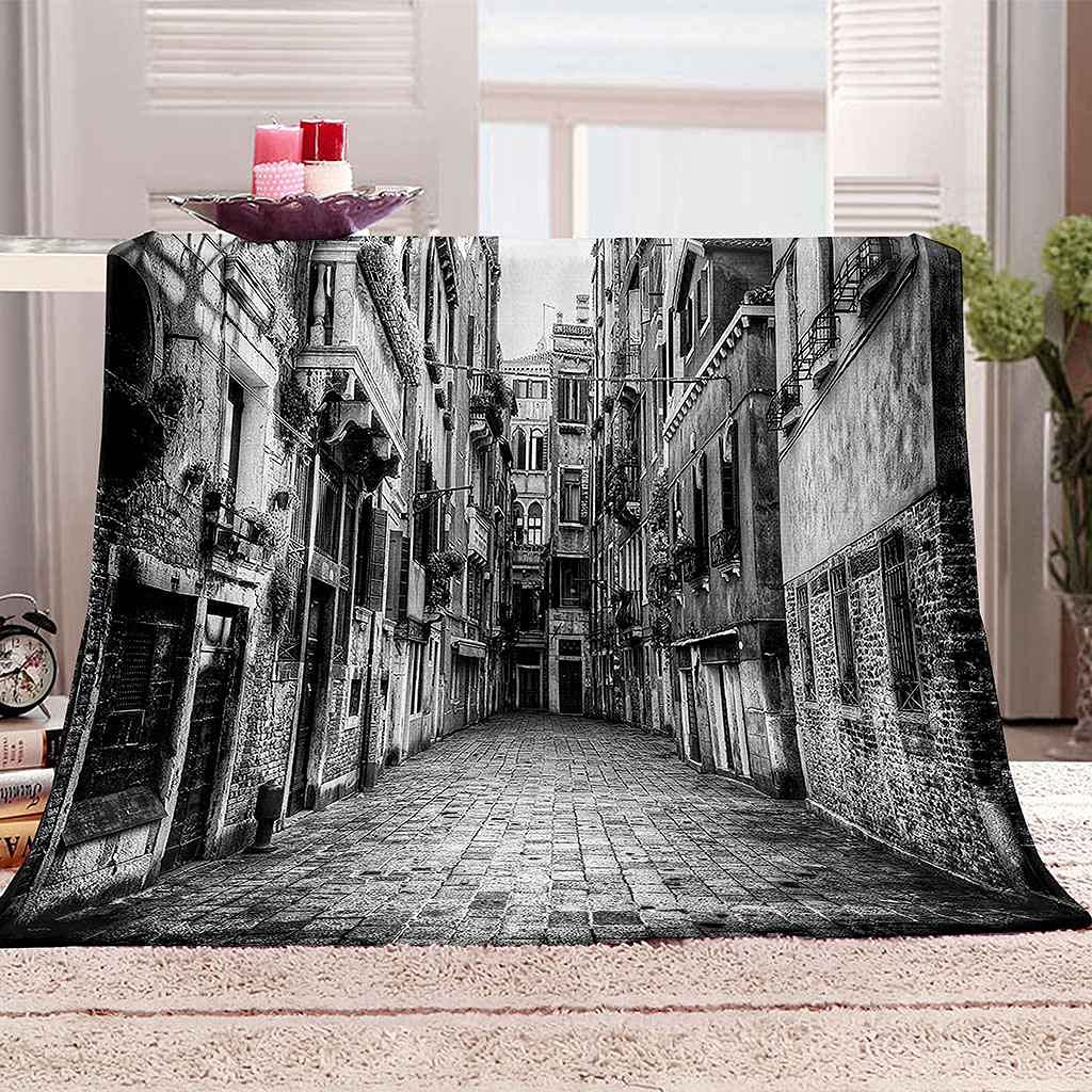 Couverture canapé 3D grise en flanelle pour vos soirées cocooning