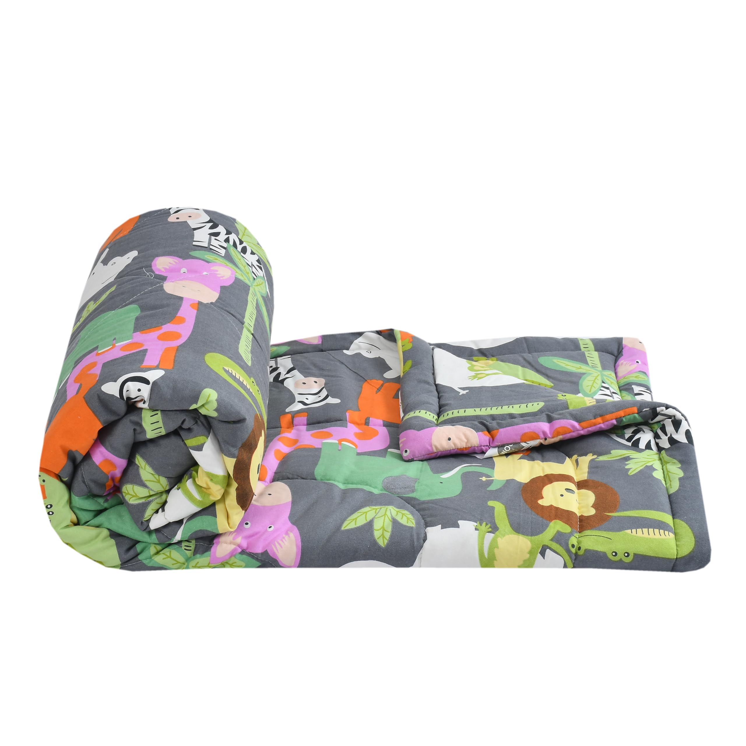 FRESH FROM LOOM Kids Double Bed Blanket | Cartoon Printed Dohar | Glace Cotton Soft Kids Boy & Girls Comforter | Summer & Winter Blanket for Children (90x100 Inches | King Size | Animal Black)| TC - 144 (B0CTHVGC1F) Amazon Price History, Amazon Price Tracker