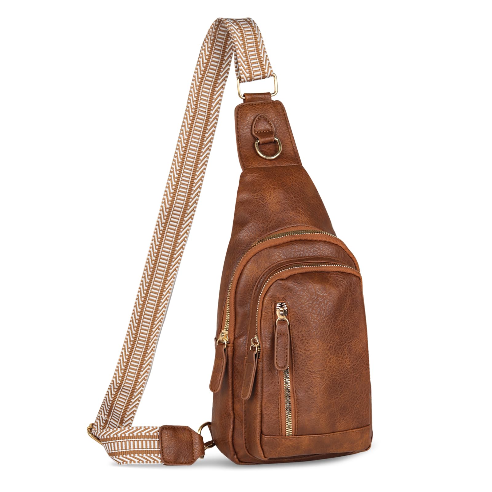 Relang Sling Bag for Women Crossbody Leather Cross Body Fanny Packs for Women Trendy Chest Bag for Travel