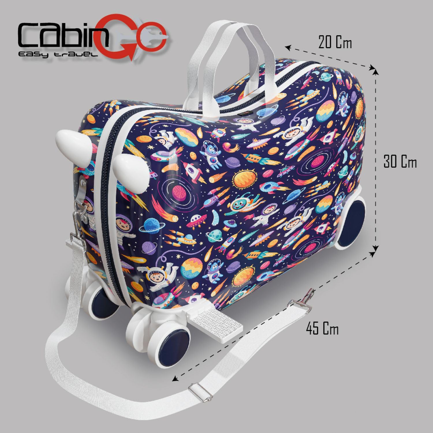Trolley Cavalcabile Per Bambini Gabby's Dollhouse - Valigia Trasportabile Con Maniglie, Carico 50 Kg - Foto 8