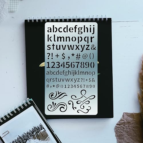 Vista 16 de BENECREAT 4 plantillas de metal con patrón de hierba de flores de 4 x 7 pulgadas, plantilla de plantilla de mariposa para tallar madera, dibujos