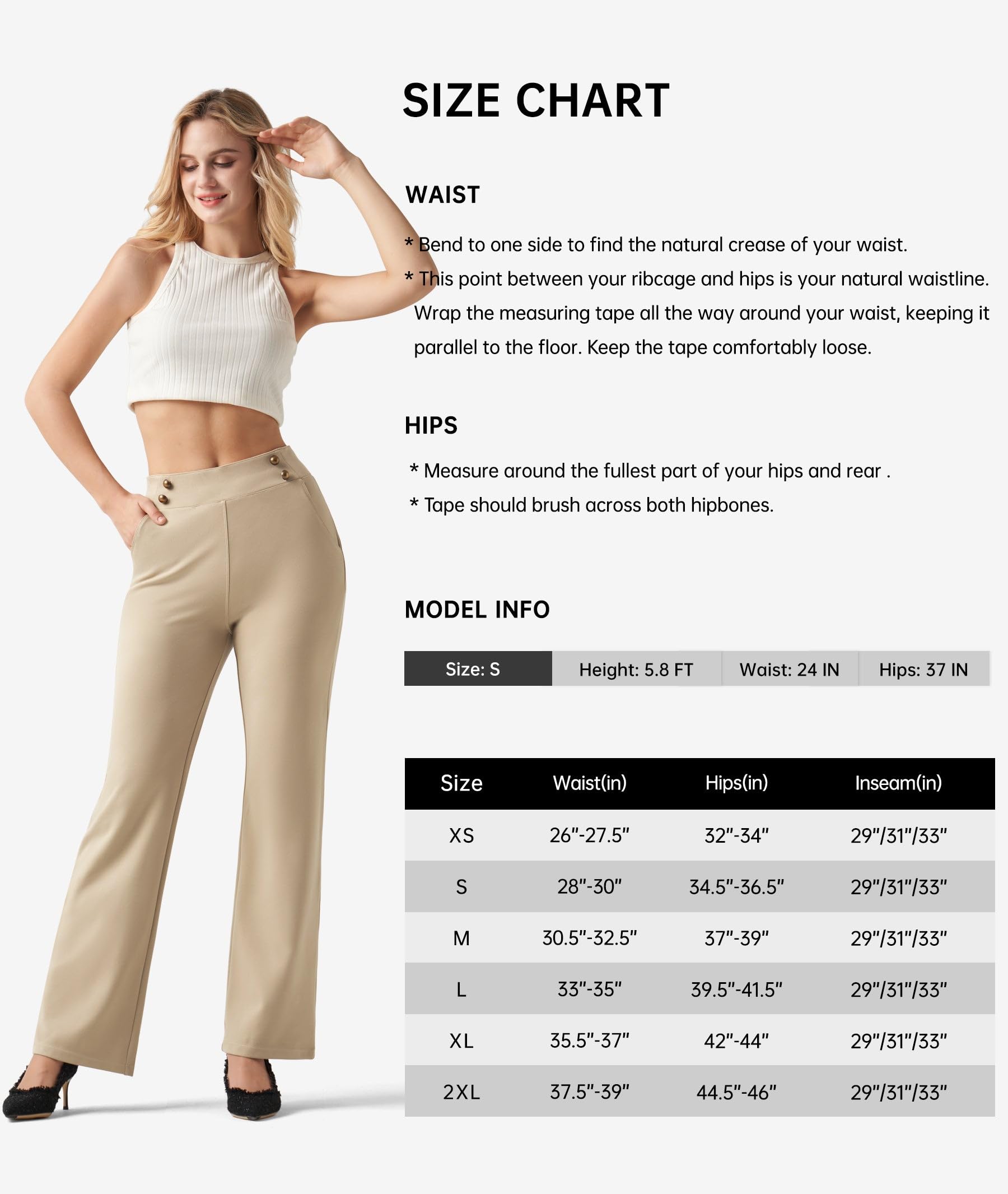 Willit Pantaloni da donna a gamba larga pantaloni da lavoro elasticizzati a vita alta pantaloni da lavoro ufficio business casual tasche petite/normale/alto