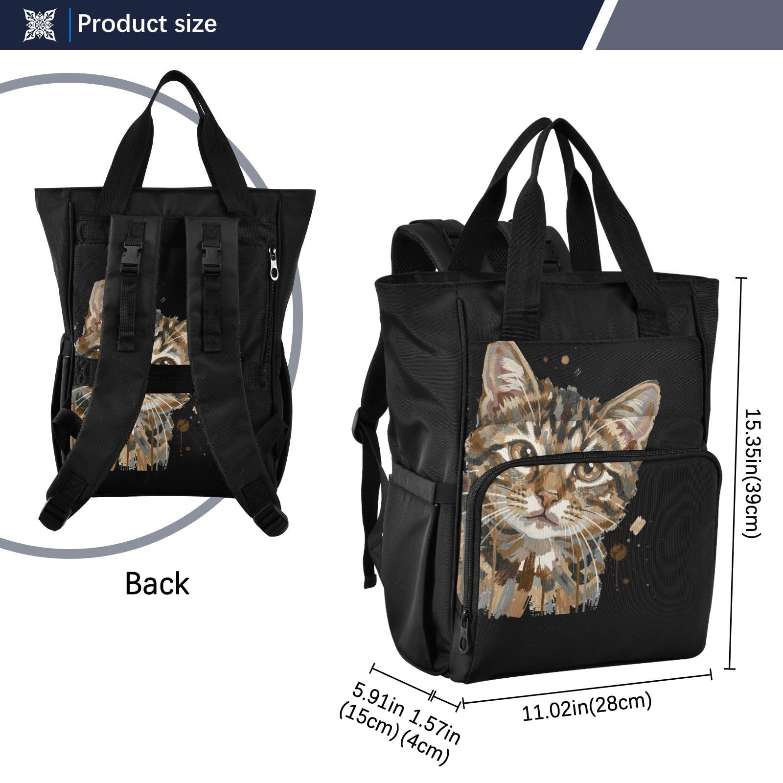 GuoChe Dobby - Mochila para pañales de nailon con múltiples bolsillos