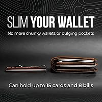 Vista 2 de Mountain Voyage - Cartera minimalista para hombre, billetera delgada con RFID, resistente a los arañazos, soporte para tarjetas de crédito y clip