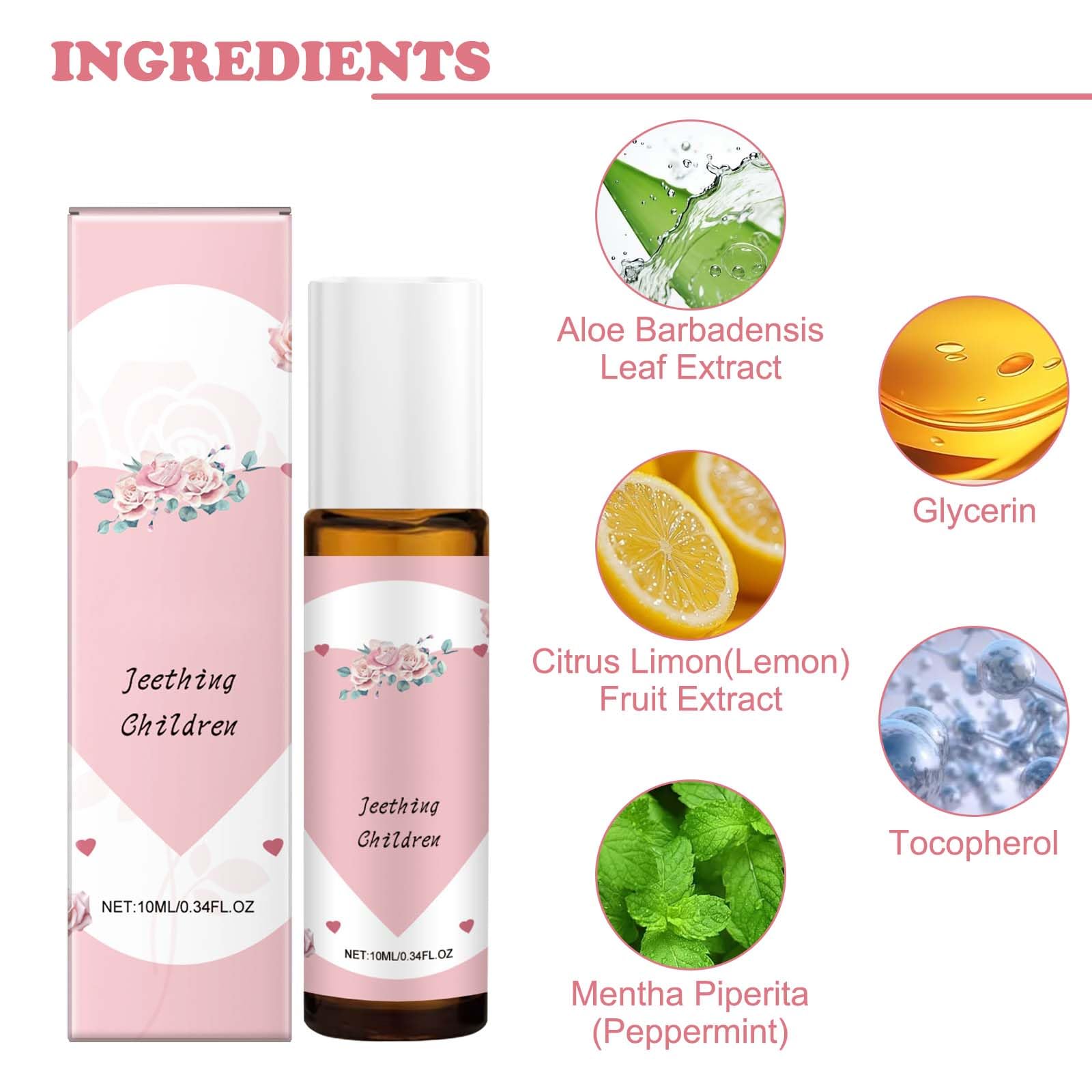 3 PCS Natural Pain Relief Baby Teething Oil Roller, Mild and Non-Irritating, Refreshing and Soothing with Unique Ball Design - Image 4