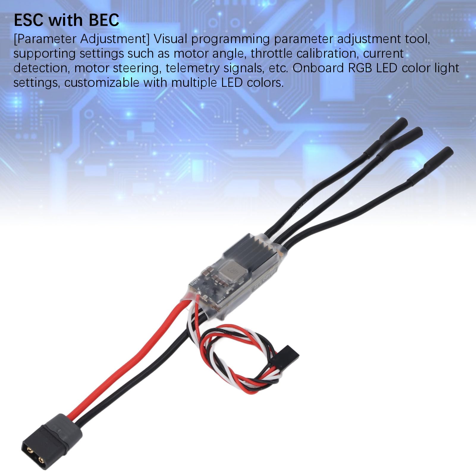 Jeffergarden Bezszczotkowy Elektroniczny Regulator Prędkości ESC z Metalowym Radiatorem CNC do Samochodów Wielowirnikowych i RC 120A 2-8S Lipo Performance