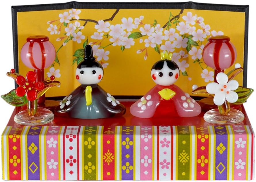 かわいい おひなさま ラッピング無料 手作り ガラス細工 Cnswk468 雛段飾り うららか