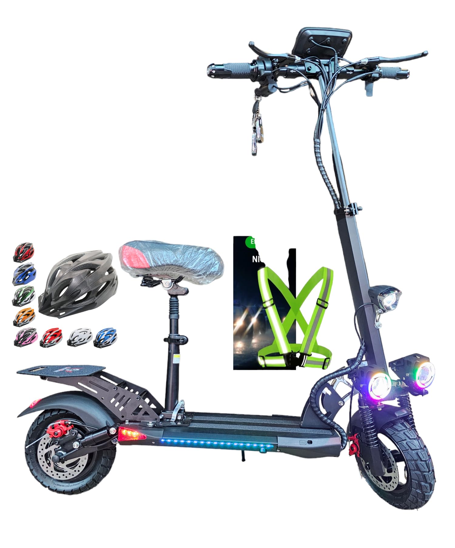 Rohan Wings KT4A Kick Fast Scooter, motor is 1800 Watt Power, battery is 48V 13Ah, Adjustable and Foldable, With huge LED Display meter, dual disk breaks, dual suspension, back foot support stand