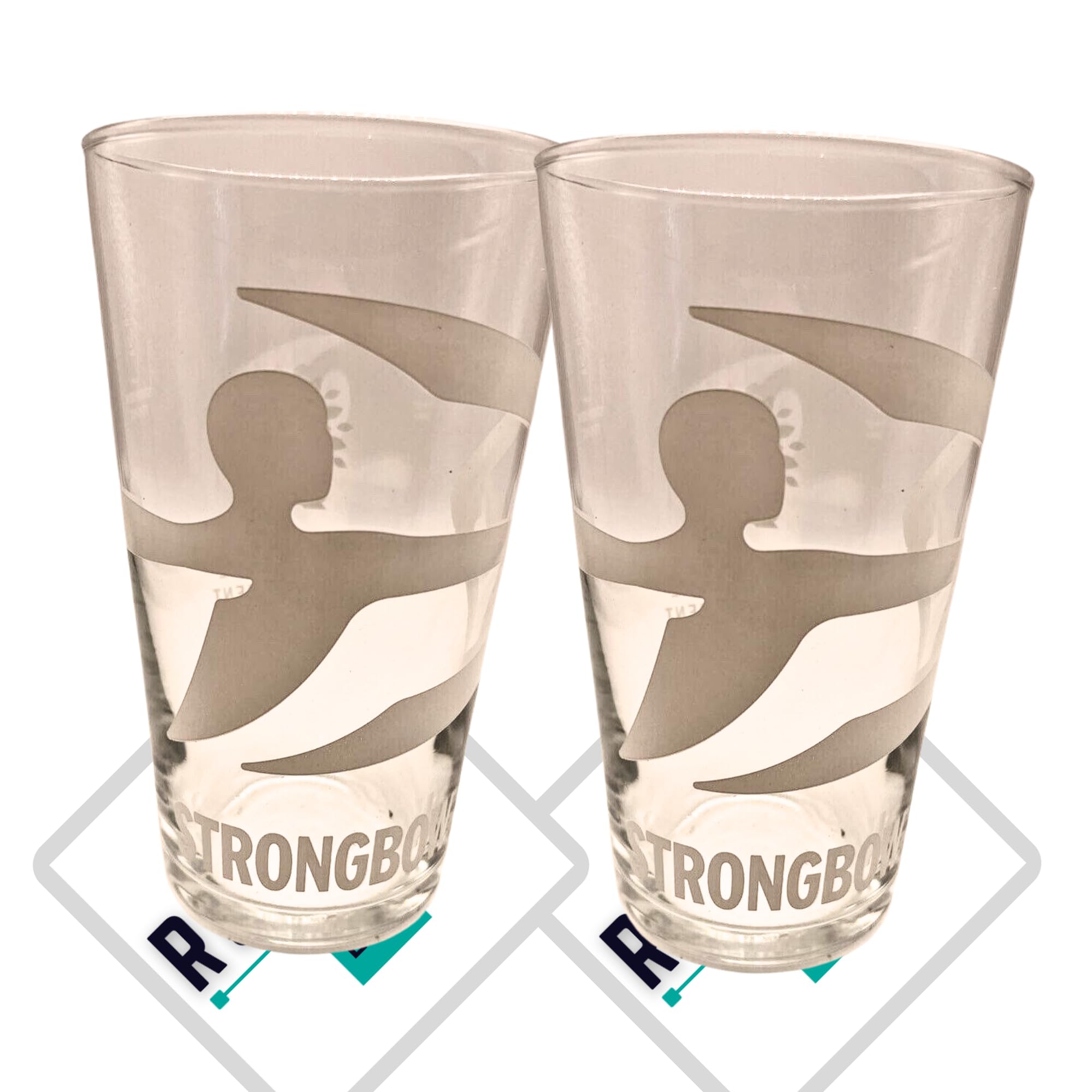 Roxley Strongbow M23 Pint Glasses X2 Glasses | 56cl Glasses | Also Comes with Branded Beer Mats