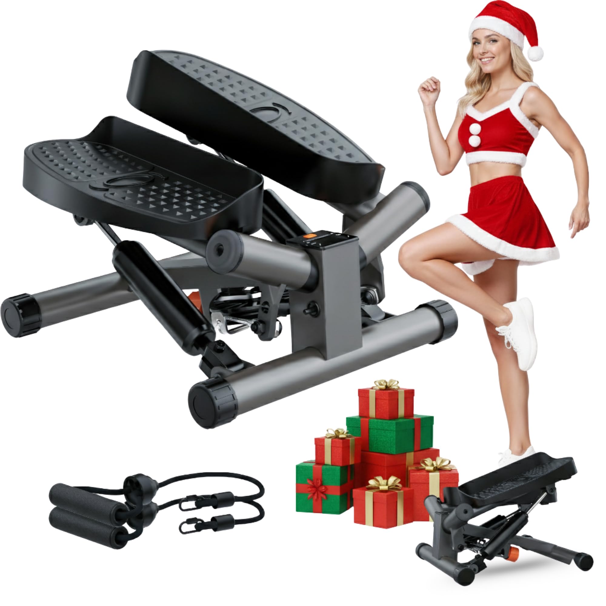 Sponsored Ad – Mini Stepper Exercise Machine, Steppers with Resistance Bands, Step Machine Exerciser for Home, Up-Down Stepper with LCD Monitor, Space Saving, Non-Slip Pedal, Legs Arms and Full Body Training