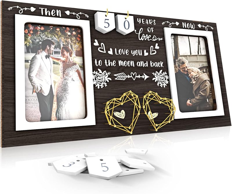 Then & Now Anniversary Picture Frame, Holds 2 Photos