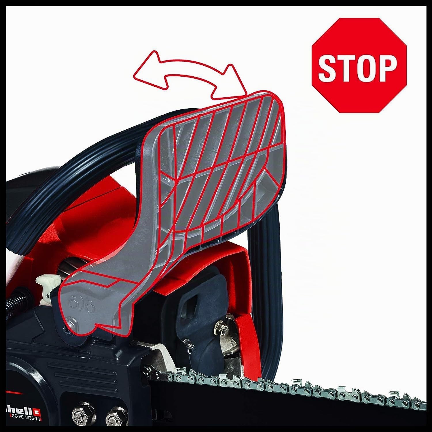 Einhell Benzin-Kettensäge GC-PC 1335/1 I | 1,3 kW | 35 cm Schwert | 21 m/s Schnittgeschwindigkeit | Auto-Choke + Primer | digitale Zündung | Antivibration