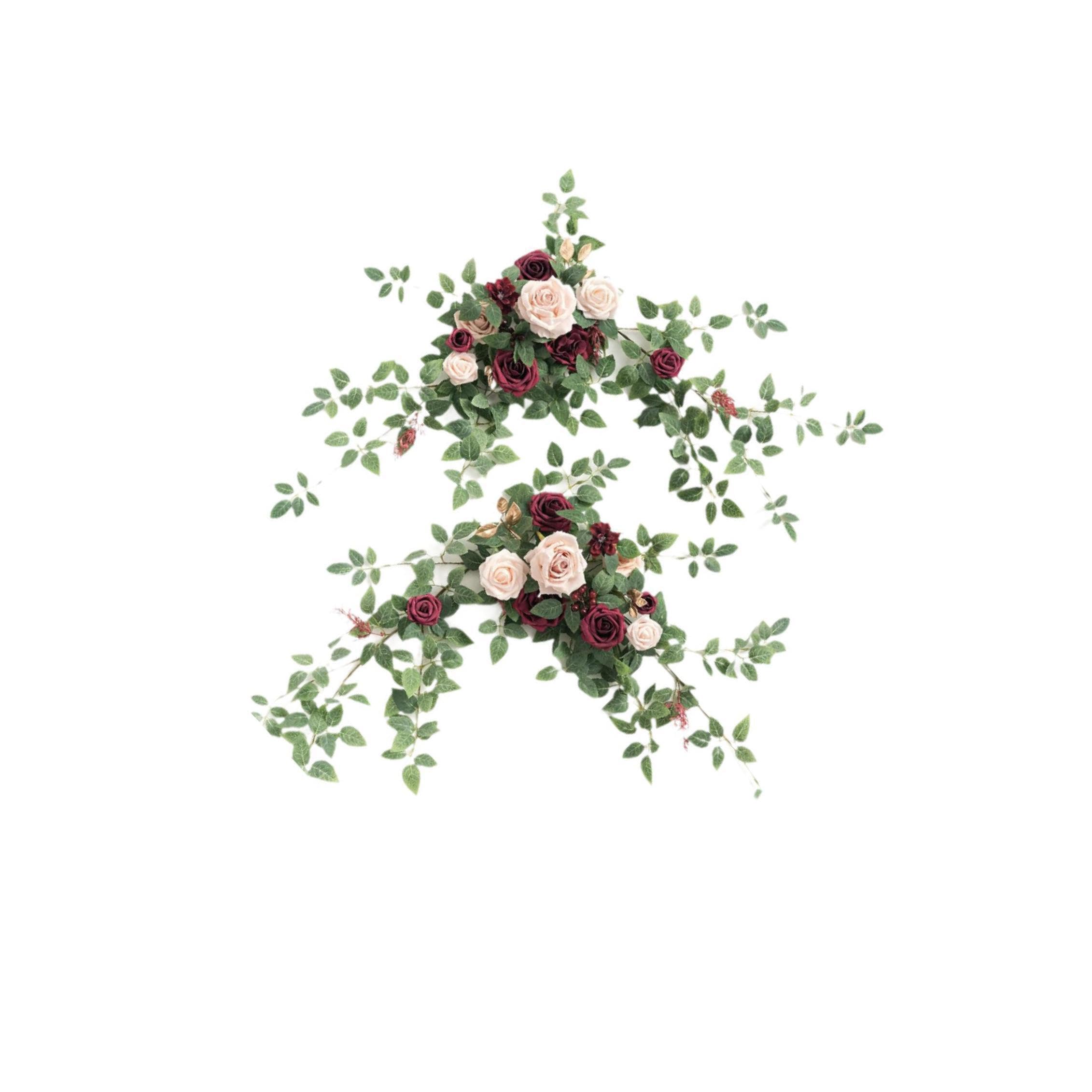 TWISAXC Vivid Wedding Arch Flowers Artificial Flower Swag Set Corner Flower Row Door Breathes Fresh Life Into Spaces Wedding Arrangements Backdrop Garland Crafts Home