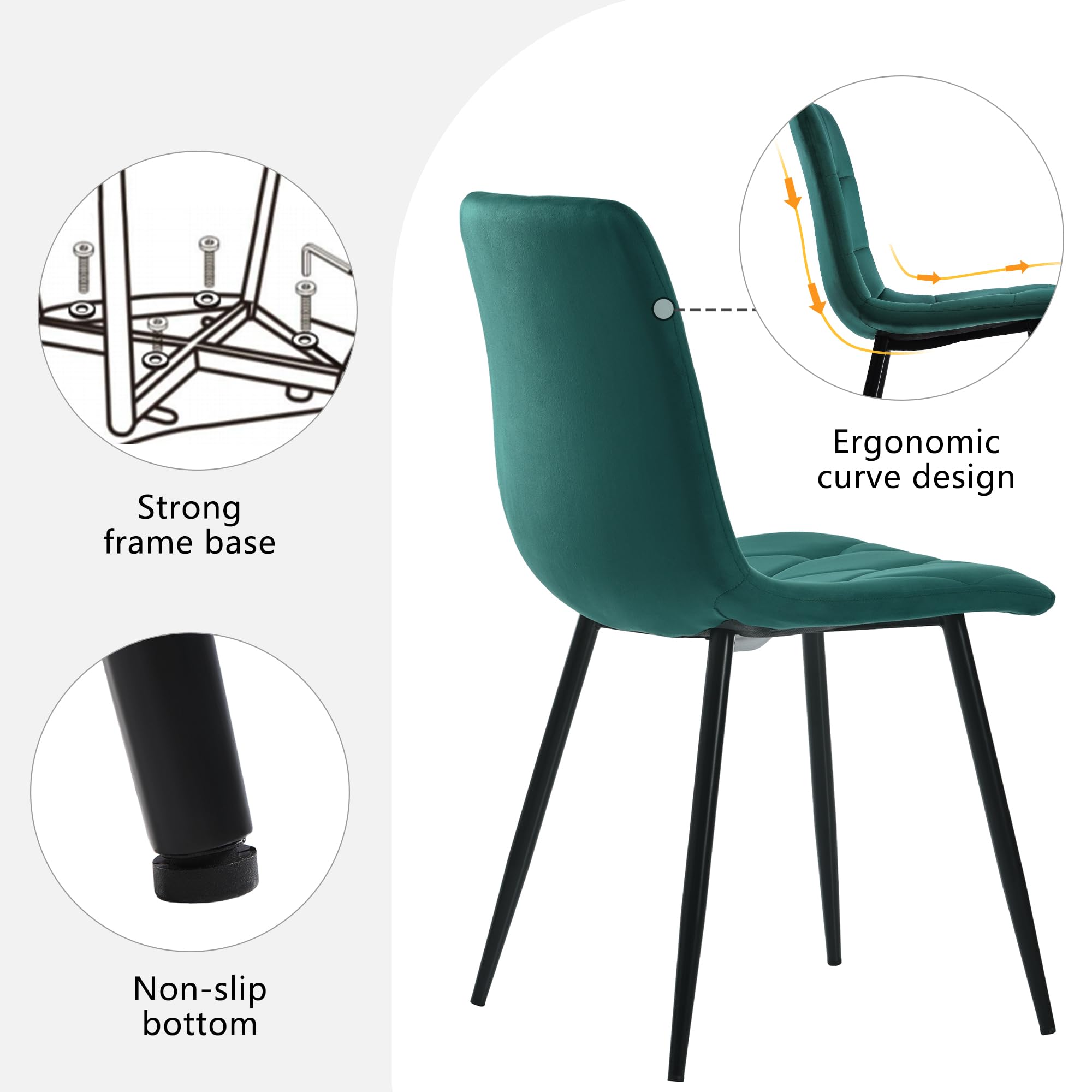 ML-Design Set Van 4 Eetkamerstoelen Met Rugleuning En Armleuningen Groen