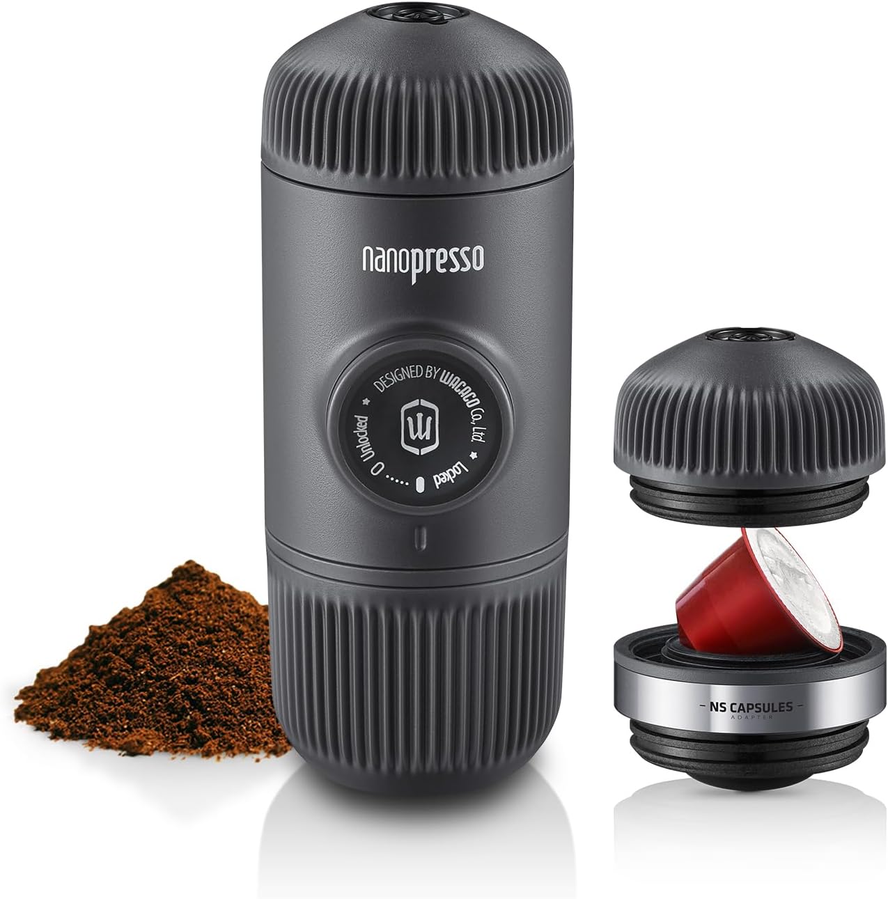 Genuine Product: WACACO Manual Espresso Portable Coffee Nanopresso and NS Adapter Set (Can be used for coffee powder or coffee capsules)