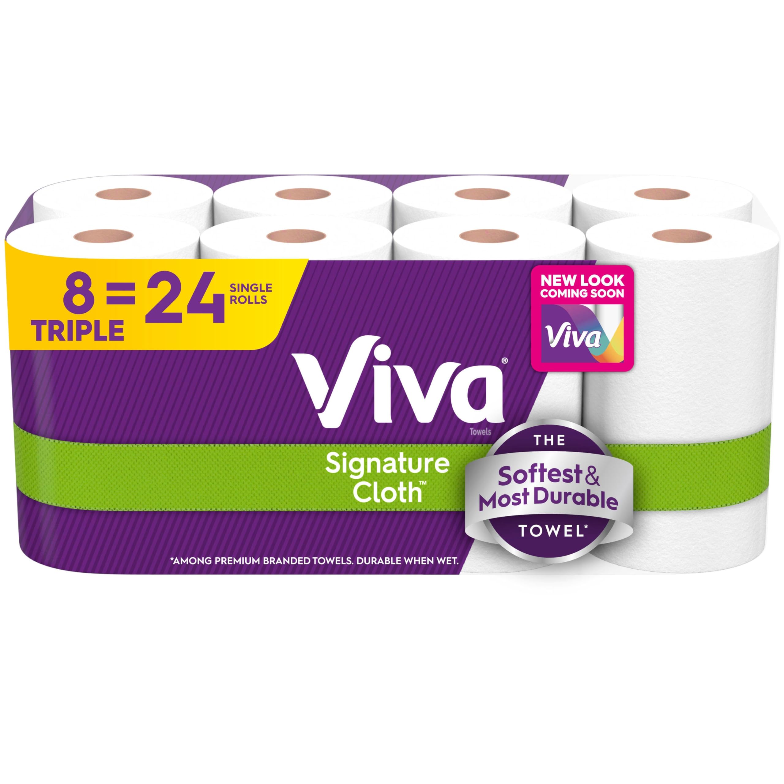 Viva Signature Cloth Triple Case Towel, 8 Pack