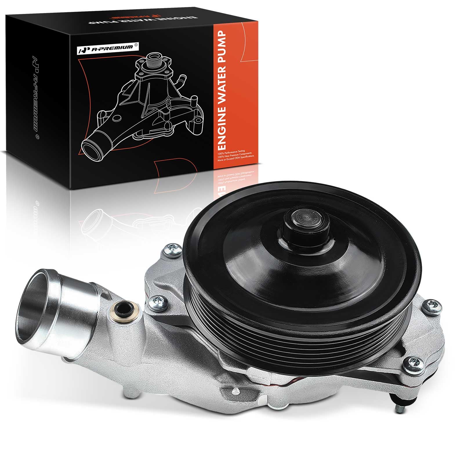 A-Premium Engine Water W/Pulley [DOHC, 6,8Cyl 3.0L 5.0L] Compatible with Jaguar F-Type, F-Pace, XF, XFR, XJ, XJR, XKR, XKR-S & Land Rover Discovery, LR4, Range Rover, Range Rover Sport 10-19