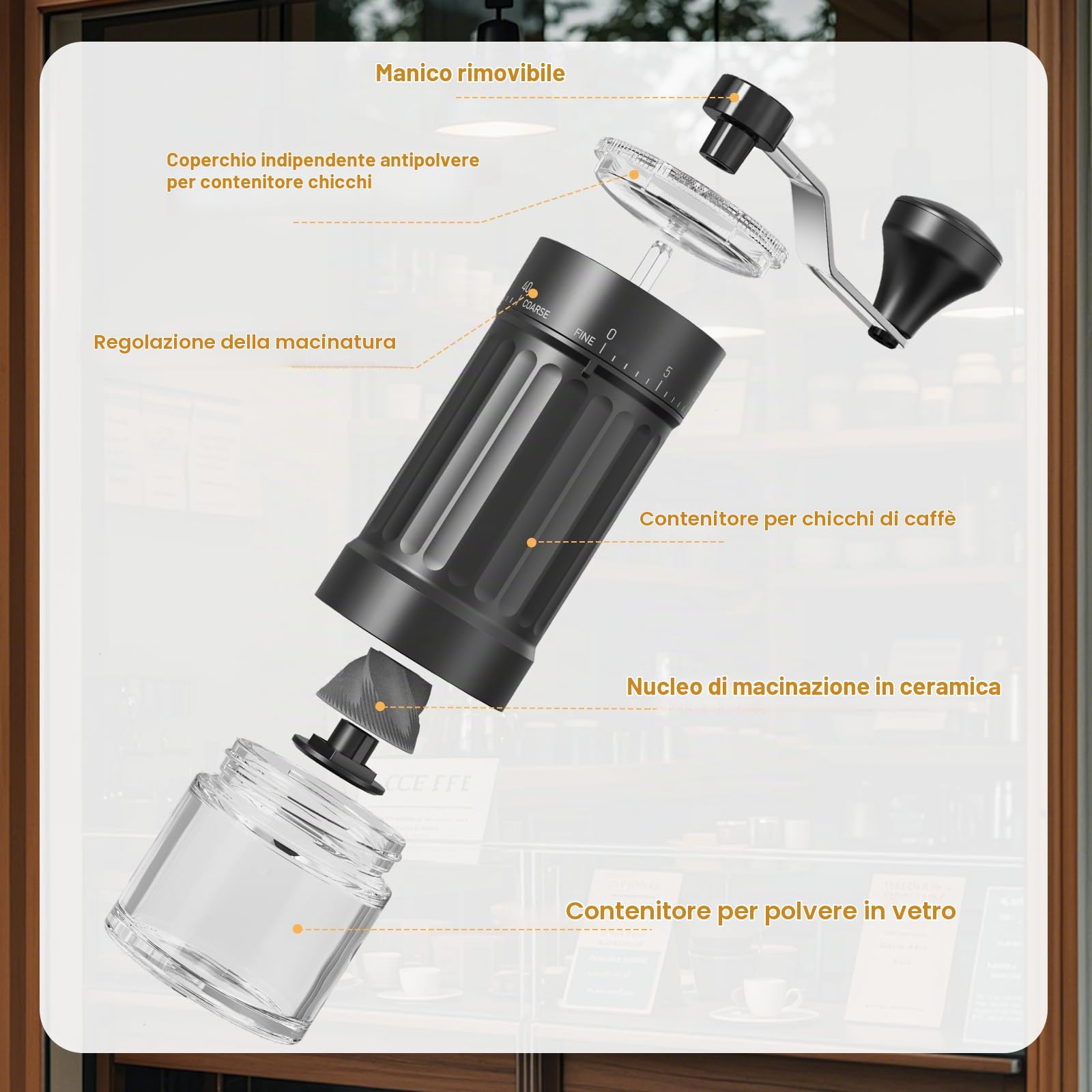 Corpower Macinacaffè Manuale Esterno Regolabile — immagine 6 di 13