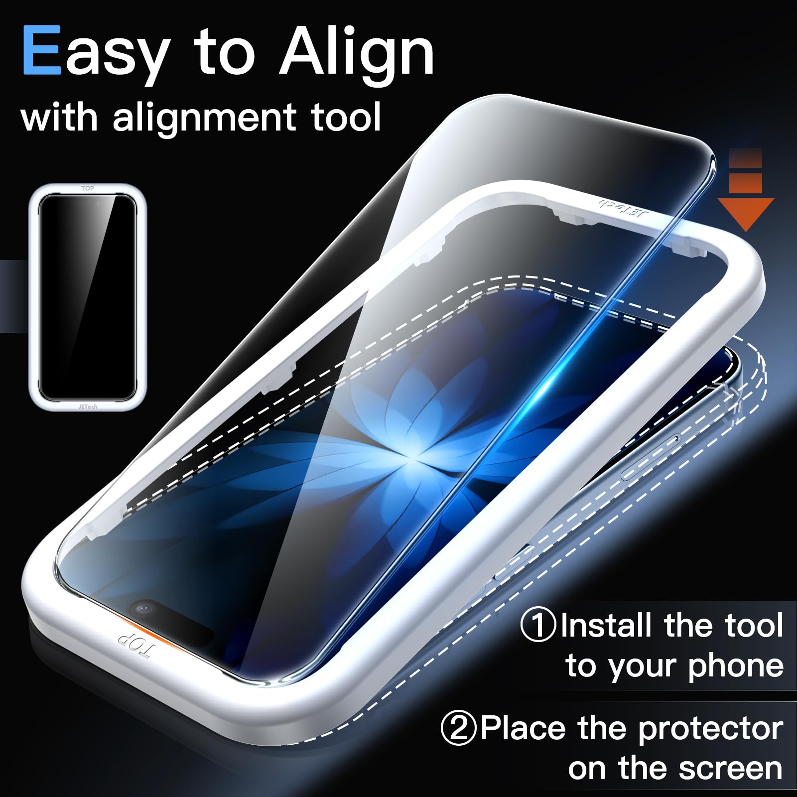 JETech Pellicola Protettiva per iPhone 17 6,3 Pollici con Protezione Obiettivo Fotocamera, Strumento Installazione Facile, 9H Durezza Vetro Temperato Film, HD Chiaro, Pacco da 2 Ciascuno