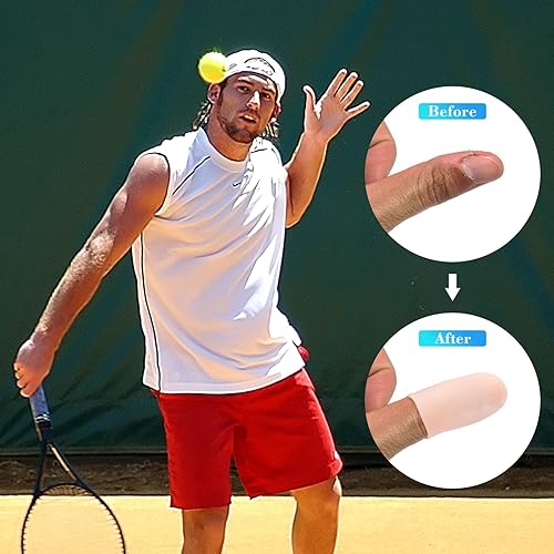 Miniatura 7 de ANCIRS Juego de 20 protectores de gel para dedos, protectores de dedos de gel, fundas de silicona para agrietarse las manos, piel con eczema, alivio