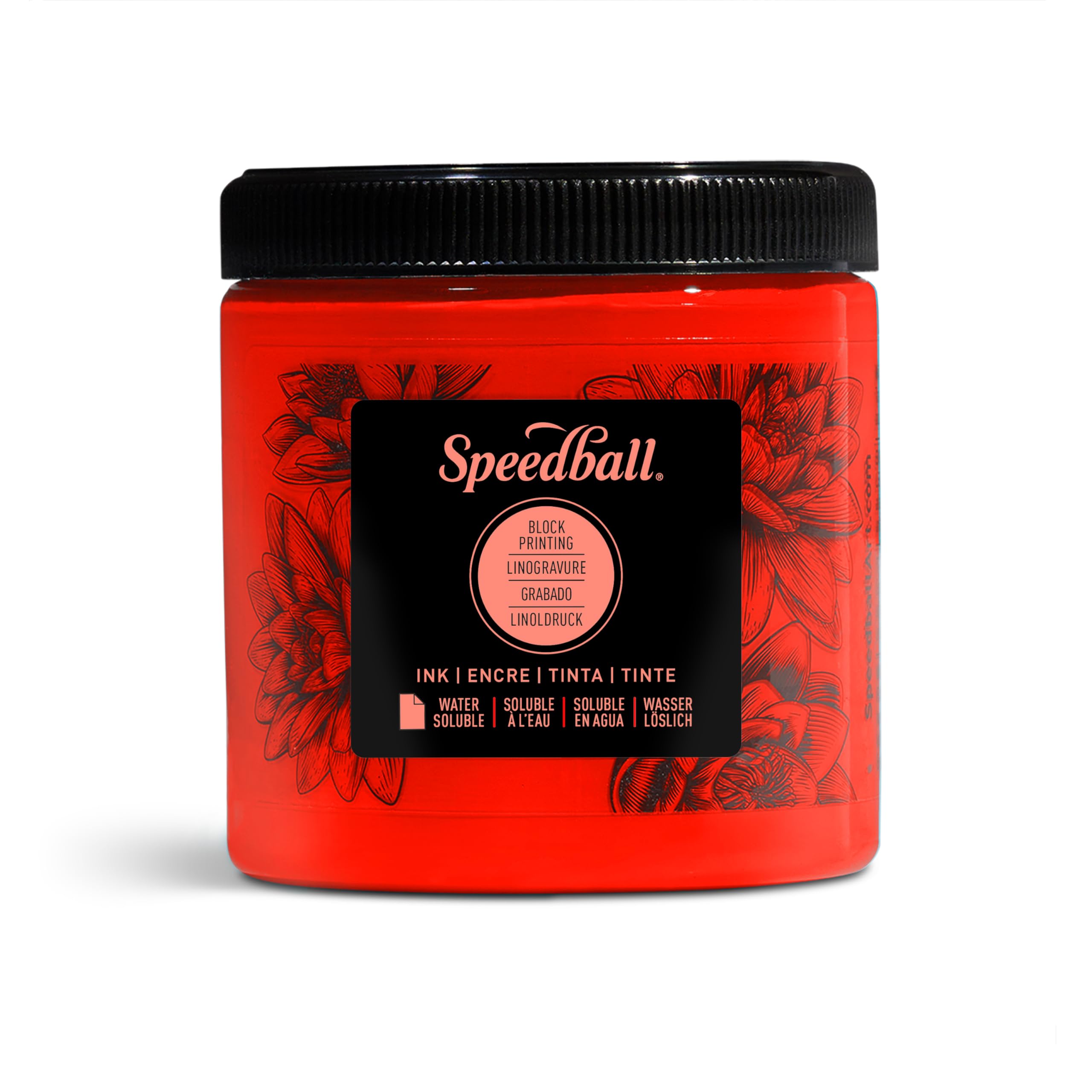 Speedball Water-Soluble Block Printing Ink, 8-Ounce Jar, Red