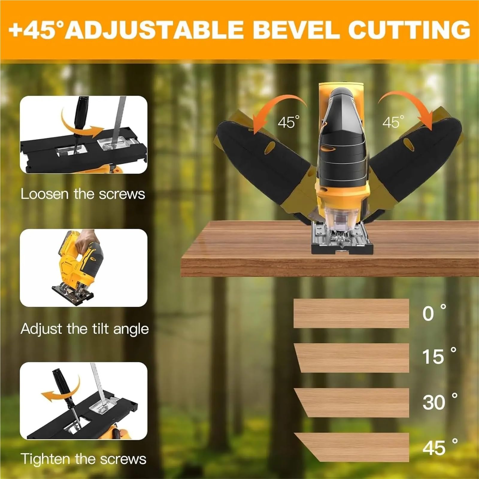 Seghetto alternativo, Seghetto Alternativo Elettrico Senza Spazzole 3 Marce A Batteria Utensili Da Tavolo Taglio Per Legno Multifunzione