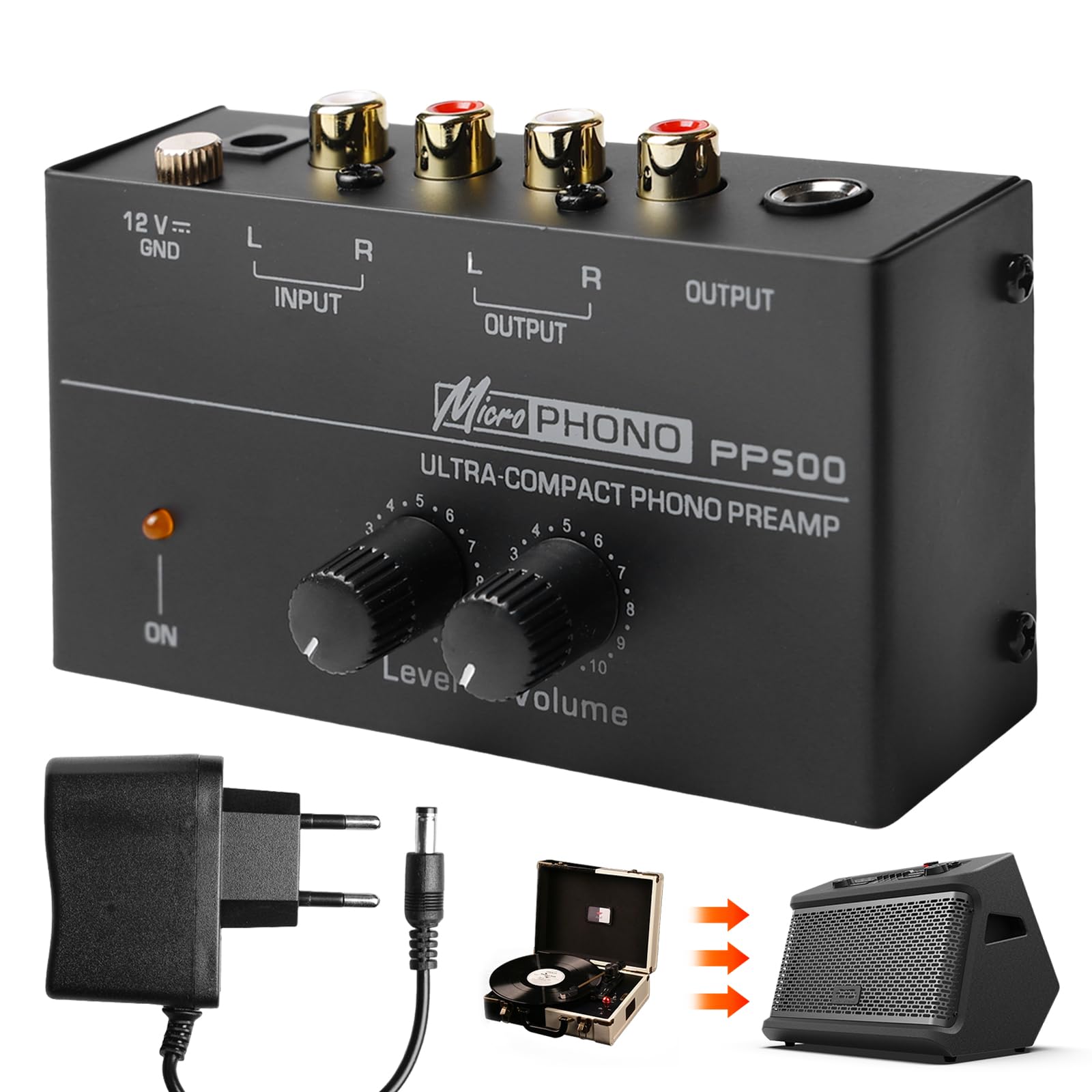 Preamplificatore Phono Per Giradischi - Ingressi RCA, Per Sistemi MM, Nero Compatto - Foto 7