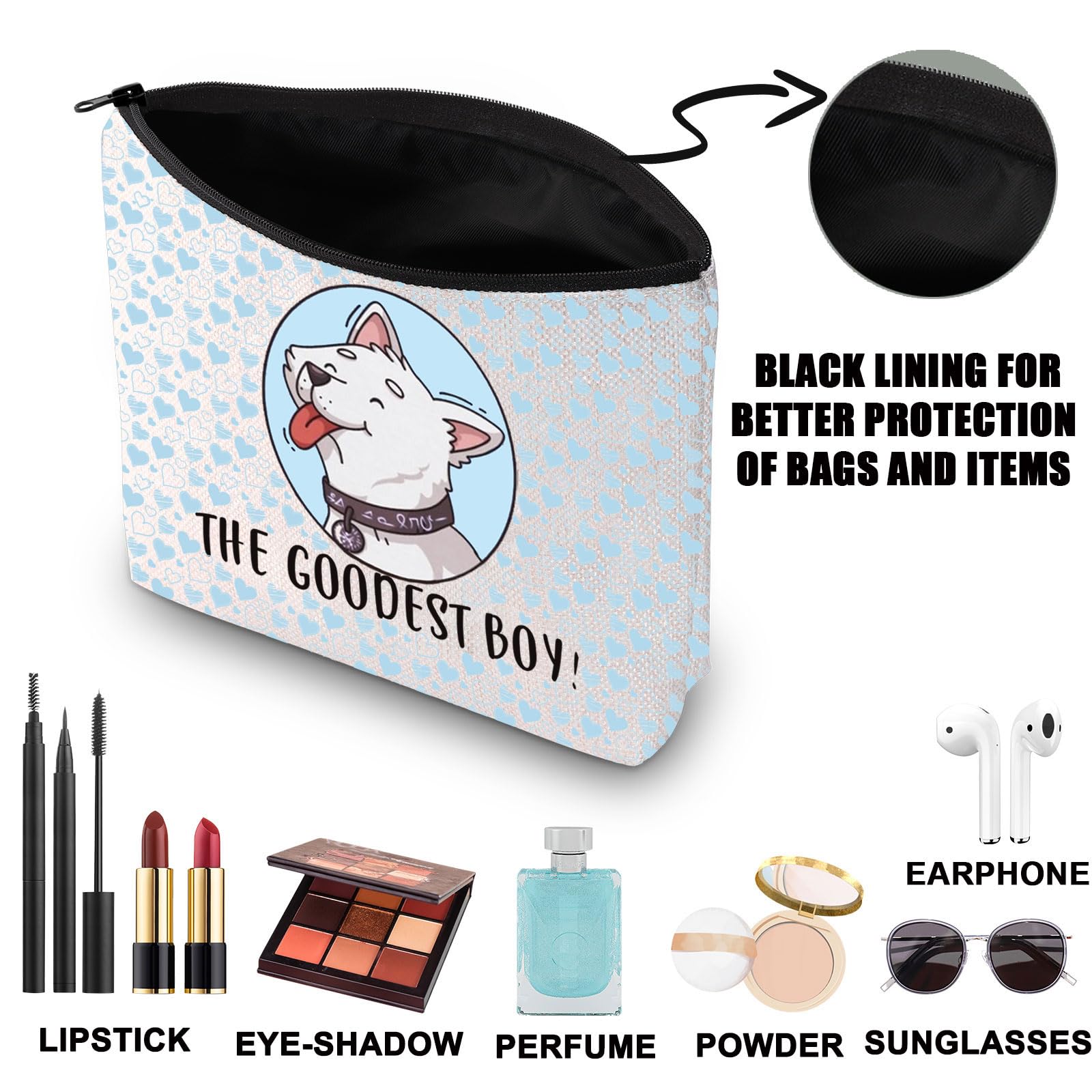 MYSOMY BG3 Scratch Makeup Bag BG3 Dog Gifts Scratch Best Boy Gifts Owlbear and Scratch Zipper Pouch RPG Doggo Fans Gifts (Goodest BOY mb) - Image 3