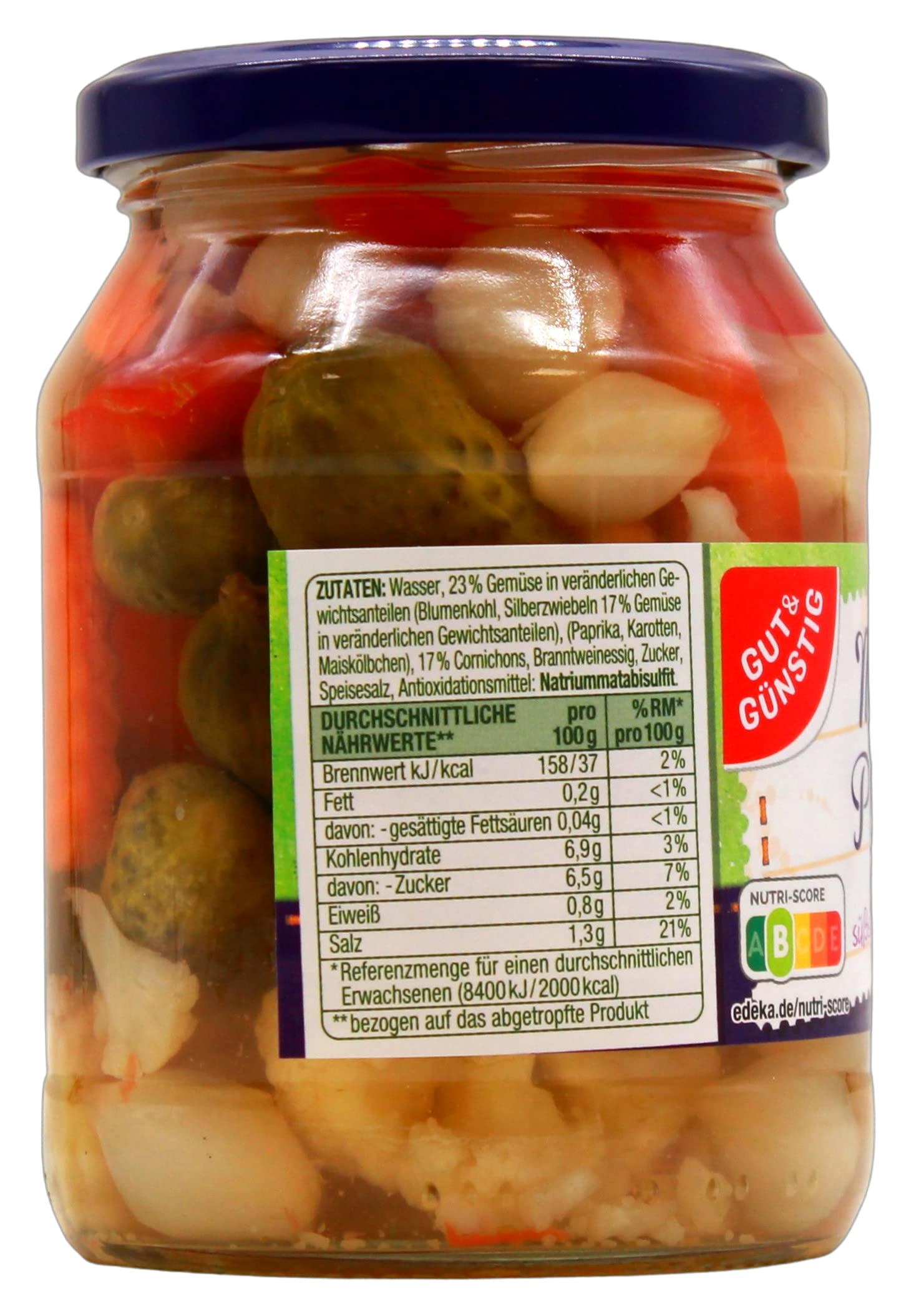 Gut & Günstig Mixed Pickles süßsauer, 12er Pack (12 x 190g)