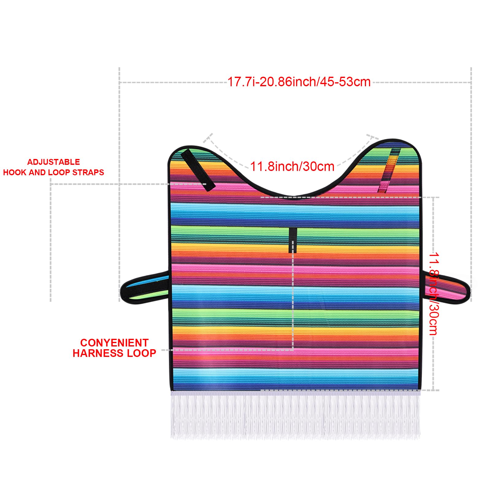 Weewooday Dog Sombrero Hat Pet Serape Poncho Costume Funny Dog Multicolor Adjustable Mexican Straw Hat Chihuahua Clothes(Medium)