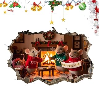 Christmas Wall Decals Waterproof Festive Peel And Stick Wall Breaking Decor