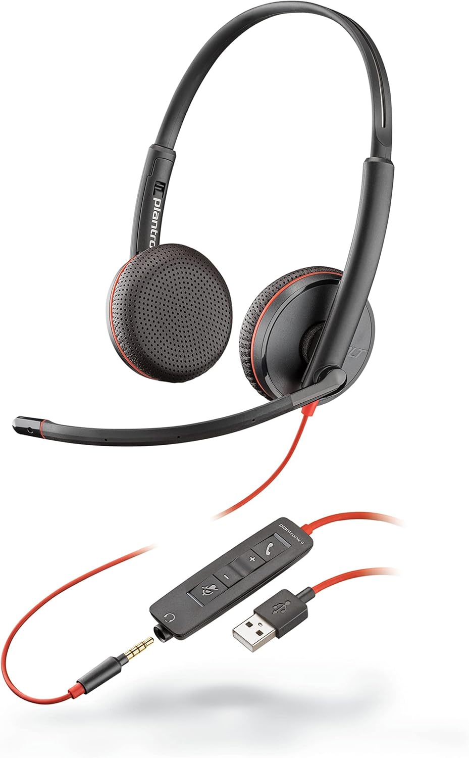 Plantronics 209747-22 Blackwire C3225 Headset,7.4 x 2.4 x 8.6 Inches (Renewed)